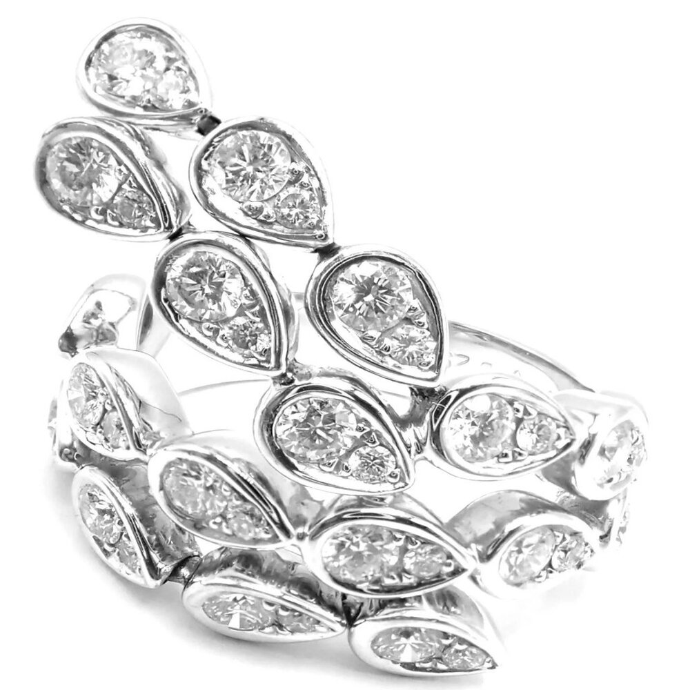 Authentic! Piaget Magic Reflection 18k White Gold Diamond Flexible Ring